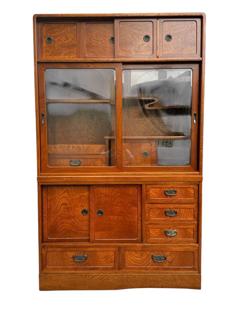 【美品】茶箪笥　昭和レトロ　箪笥　飾り棚　カップボード　茶室棚