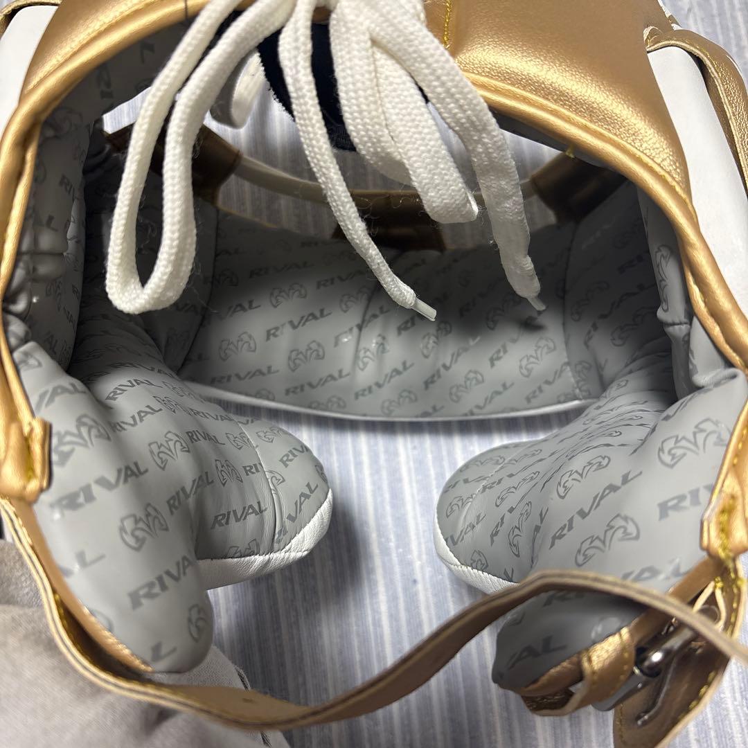 RIVAL AHG100 ヘッドギア Lサイズ ゴールド/ホワイト