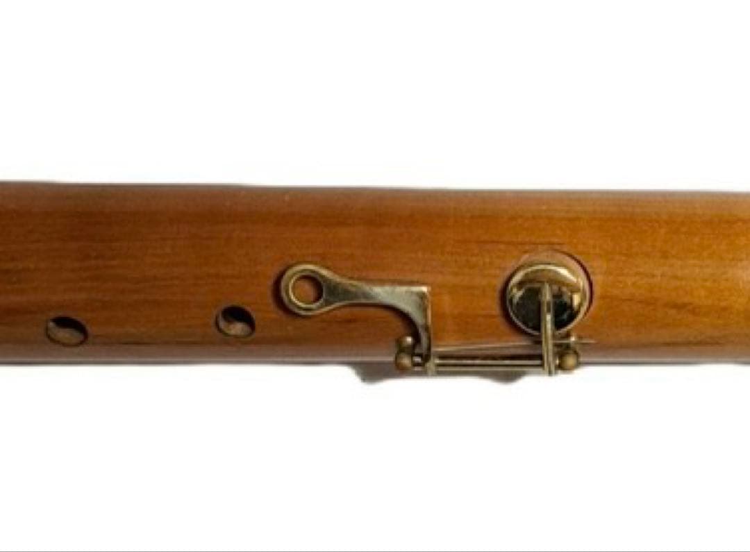 Zen-On 木製 バスリコーダー ケース付 管体美品 経年劣化あり