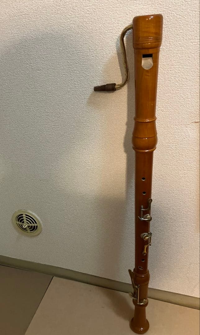 Zen-On 木製 バスリコーダー ケース付 管体美品 経年劣化あり