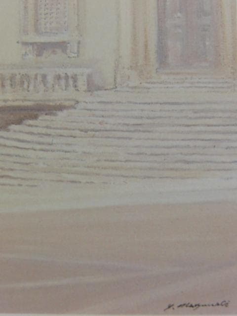 松浦安弘、【ピアッツァ・グランデ（アレッツオ）】、希少な画集画