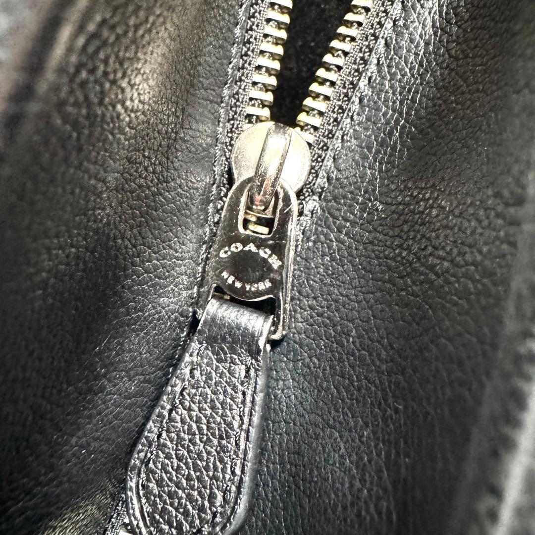 美品 コーチ バッグ メトロポリタン ハンド ショルダー ビジネス レザー 黒