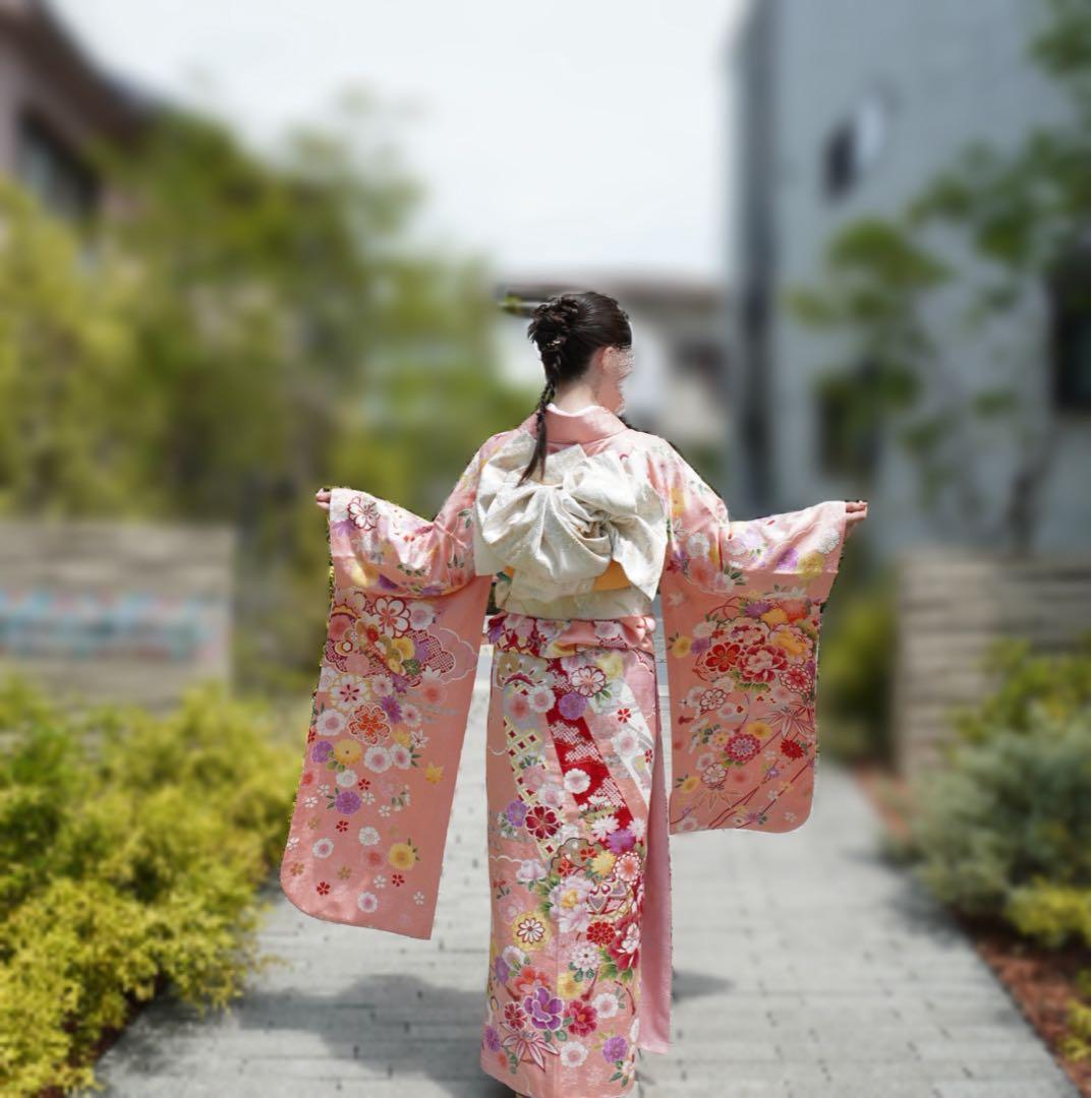 【ひろ】振袖フルセット【77】　正絹　成人式　卒業式