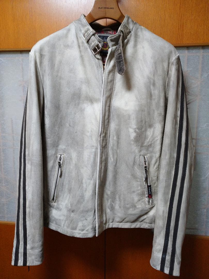 Schott★ショット★シングルライダース★レザー★ダメージ加工 ホワイト白