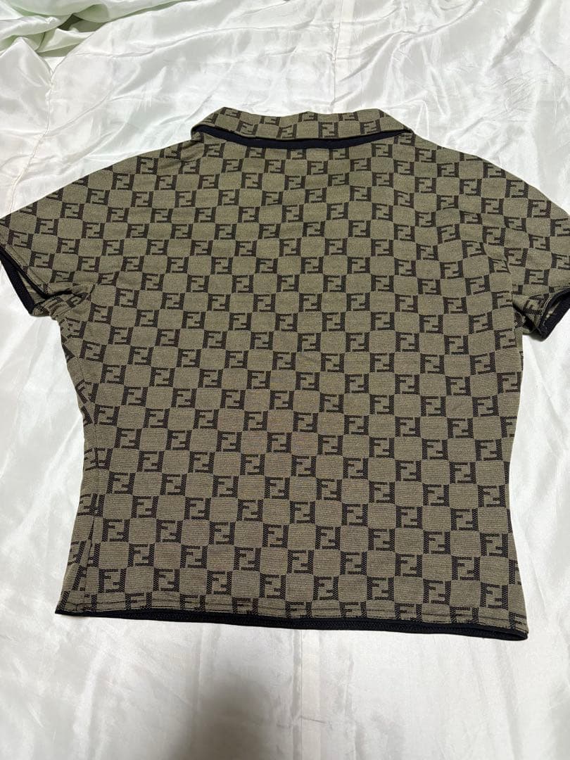 Fendi ポロシャツ　ズッカ柄　y2k フェンディ　タイト　ストレッチ
