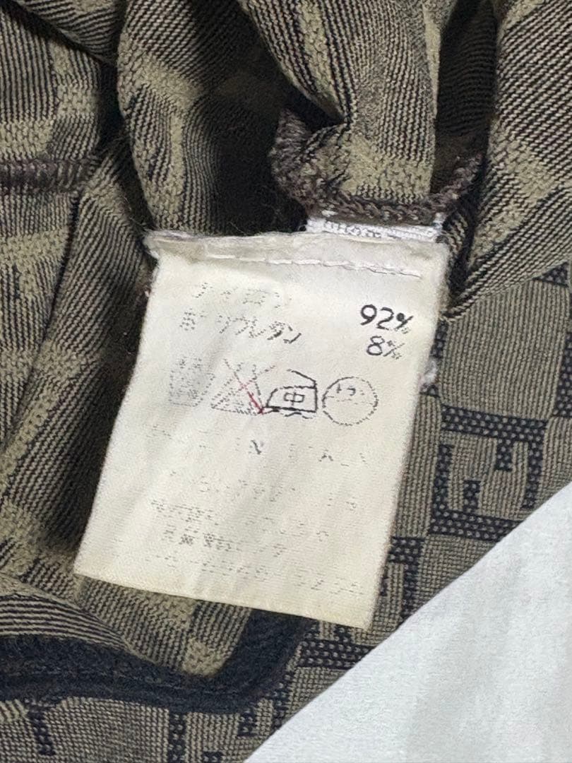 Fendi ポロシャツ　ズッカ柄　y2k フェンディ　タイト　ストレッチ