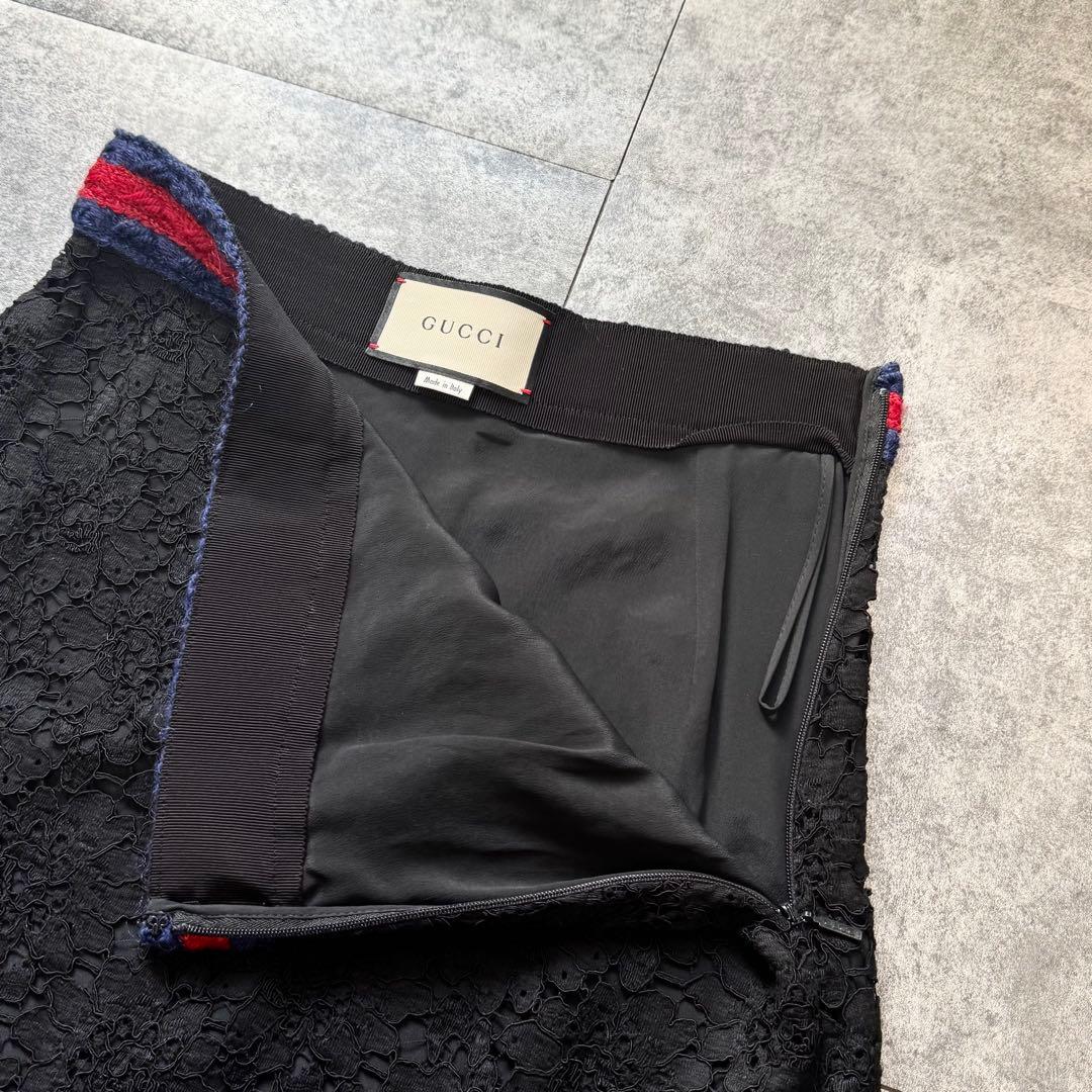 【美品】グッチ GUCCI シェリーライン 花柄 総柄 タイトスカート