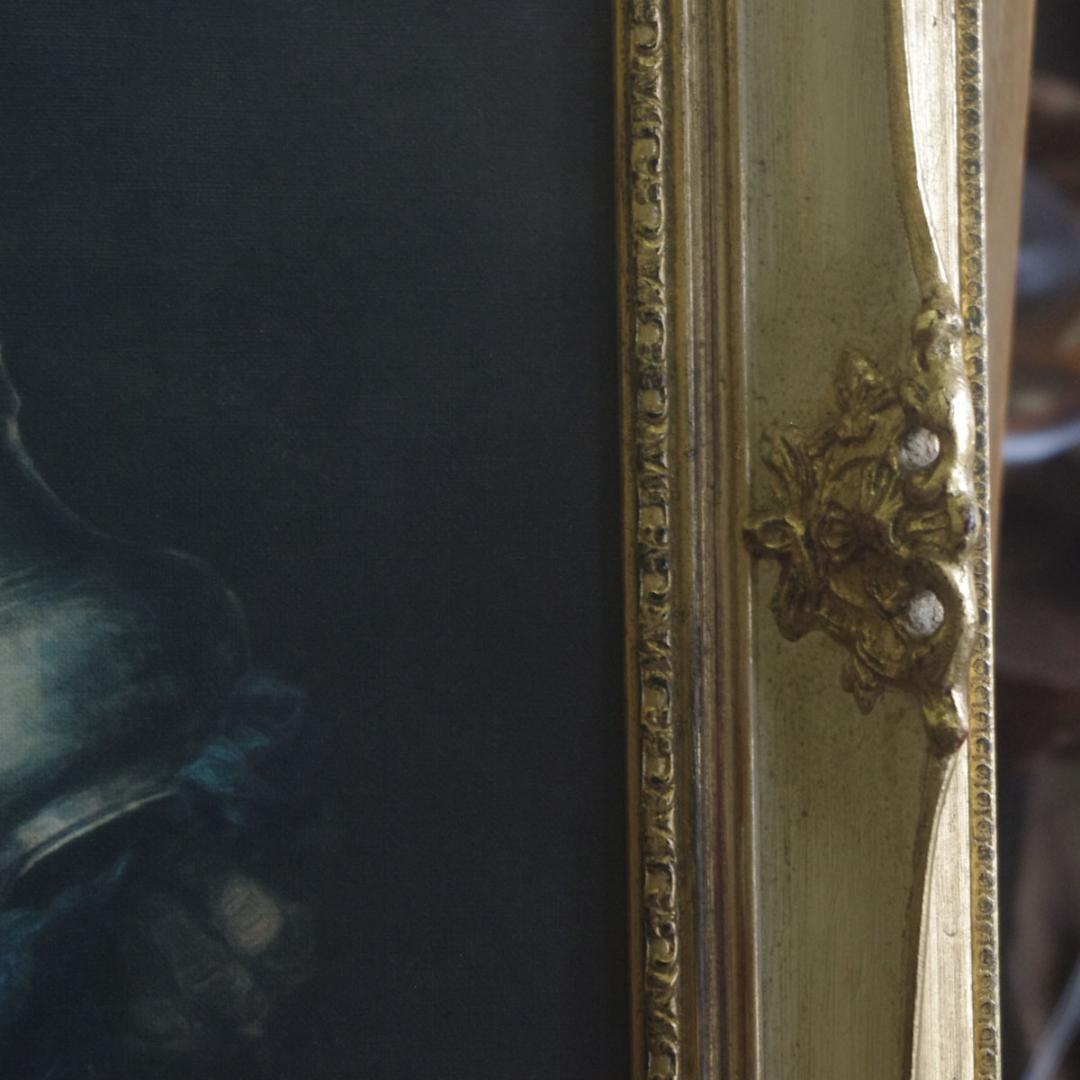 バロック調 アンティーク 額縁 人物画付き ドイツ