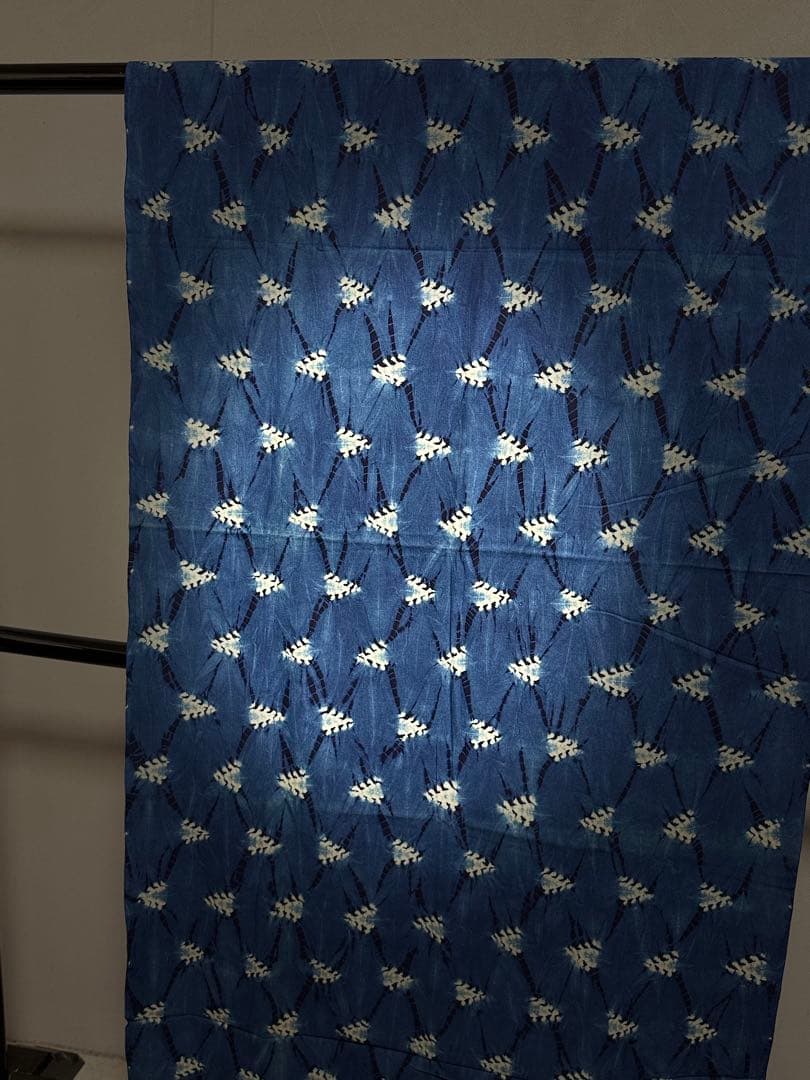 N14「片野絞り」民藝 藍染絞り職人 片野かほり 藍染絞り布 国展 出品作品