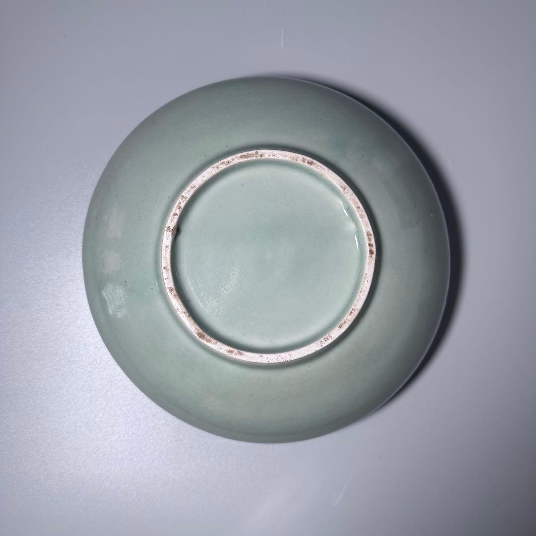 盛期鍋島　安永8年（1779年）　青磁水鉢　当時の共箱　共布　鍋島家　旧蔵