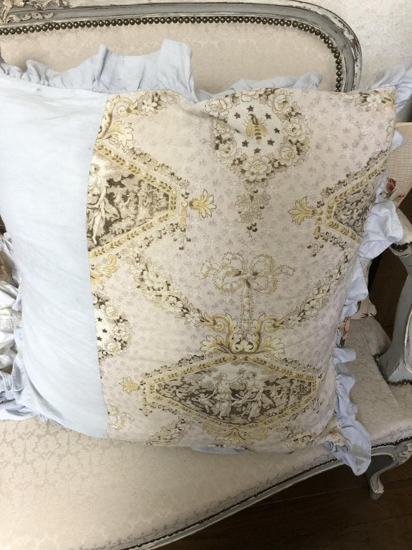 フランスアンティーク　トワルドジュイ　クッションカバー