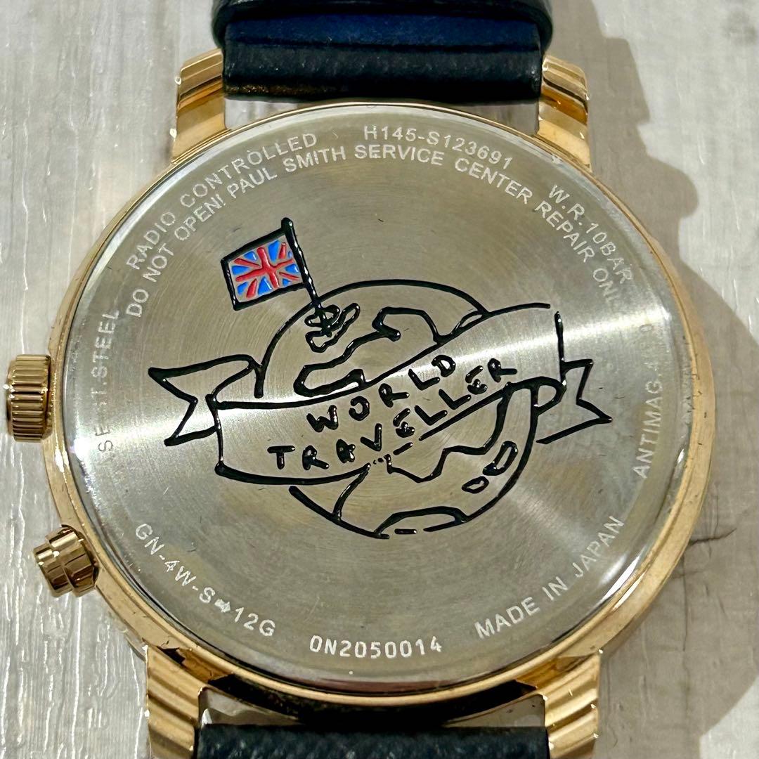 未使用級☆ポールスミス ワールドトラベラー　ソーラー電波ウォッチ　箱付　腕時計