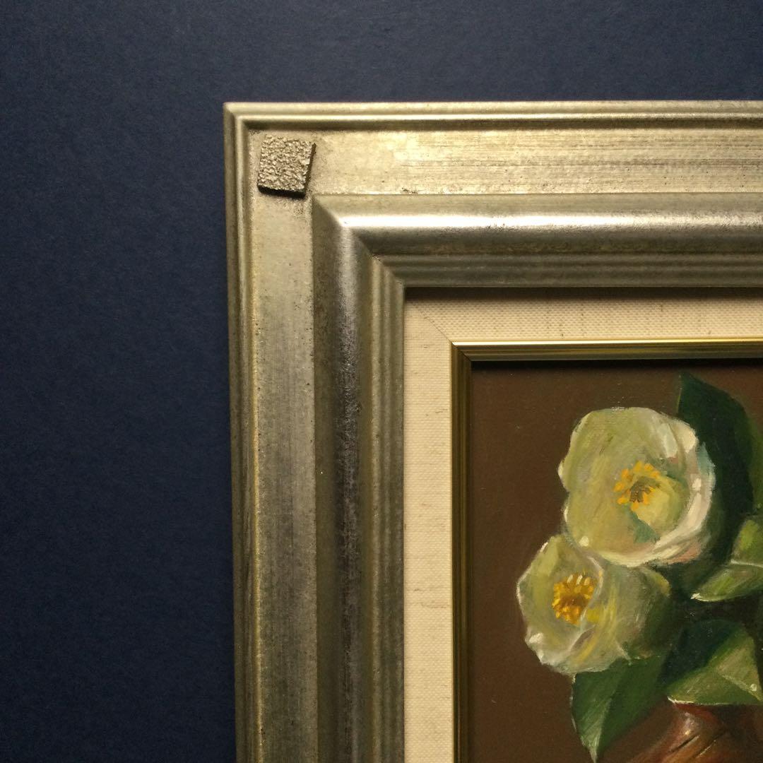 yqjgc専用　　　　　有馬　久ニ　「被せ焼徳利と白椿　」　油彩　s m サイズ