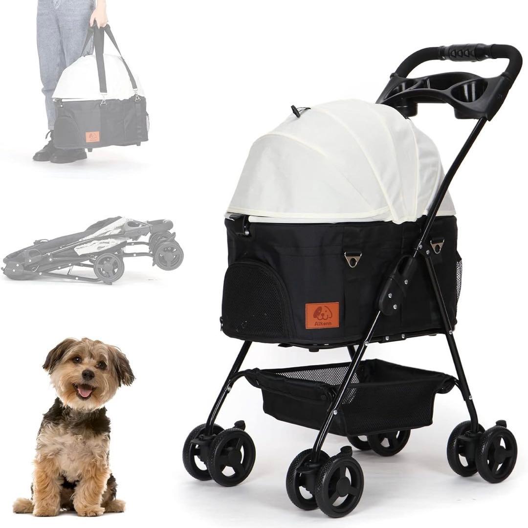 分離式 ペットカート 4輪360°回転 折りたたみ 犬用ベビーカー 猫犬兼用