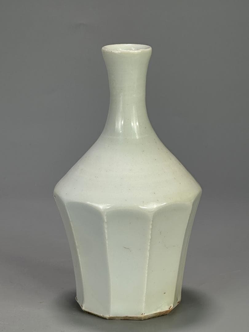 日本美術　古伊万里　白磁　面取徳利　李朝風　時代花瓶　美品　朝鮮半島古美術