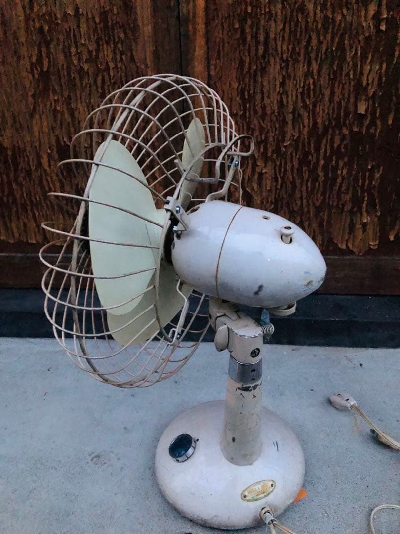 レトロ 扇風機 3枚羽 30cm扇 三菱 D-12M 藤 当時物