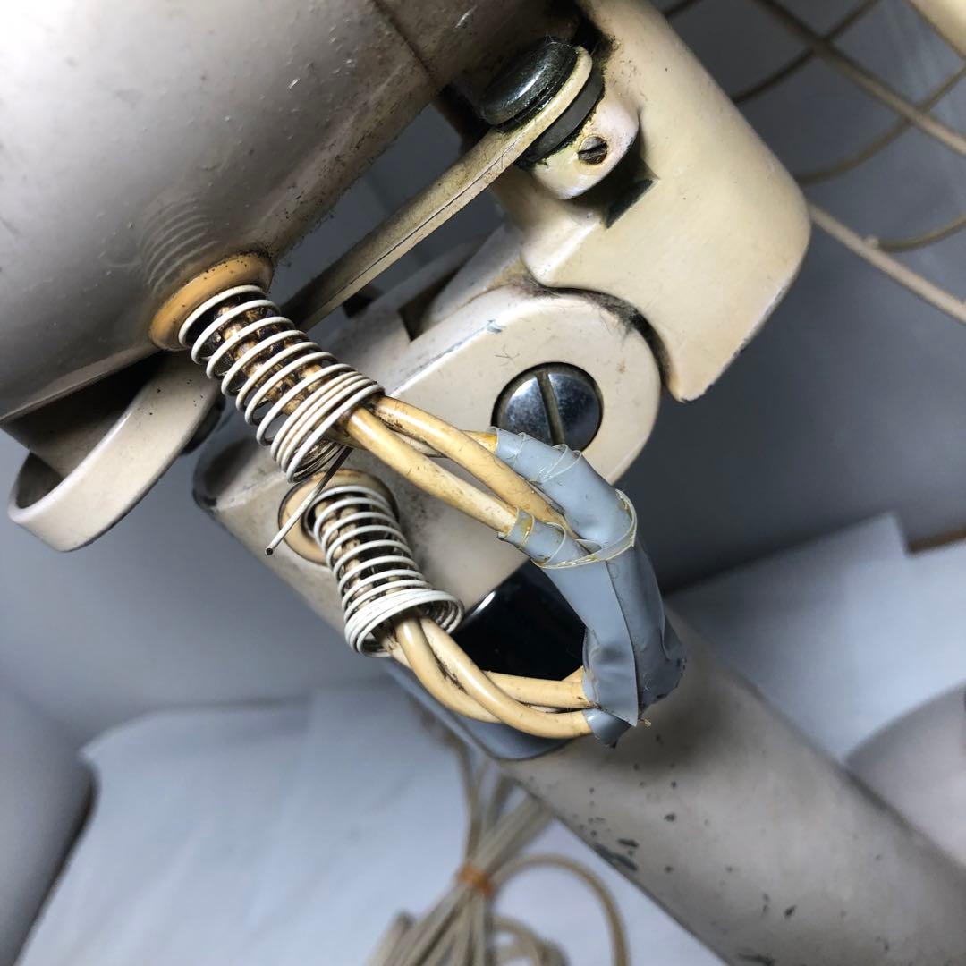 レトロ 扇風機 3枚羽 30cm扇 三菱 D-12M 藤 当時物