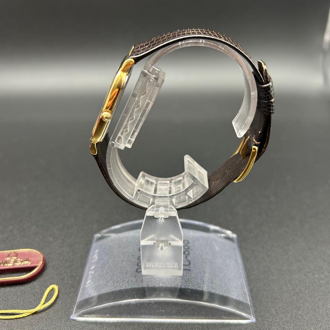 美品 オメガ デビル 新品電池 箱タグ付 195.0077 ストライプ メンズ