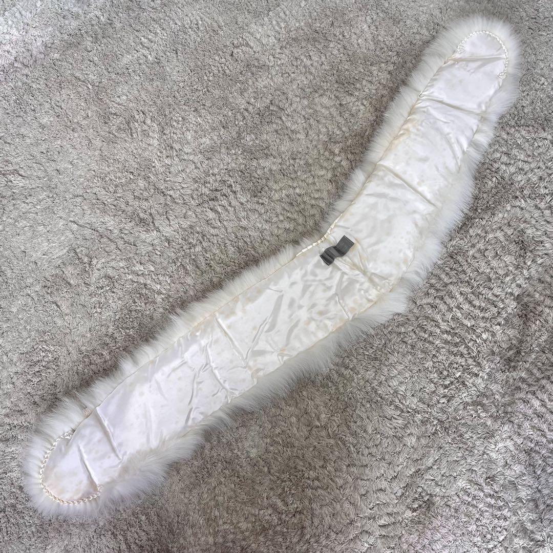 肉厚 SAGA FOX サガ 最高級 フォックスファー ショール 成人式 純白