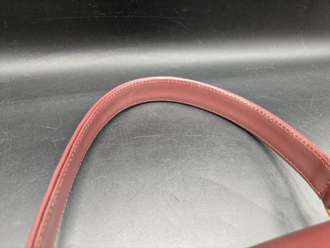 Cartier マストライン ハンドバッグ レザー ボルドー