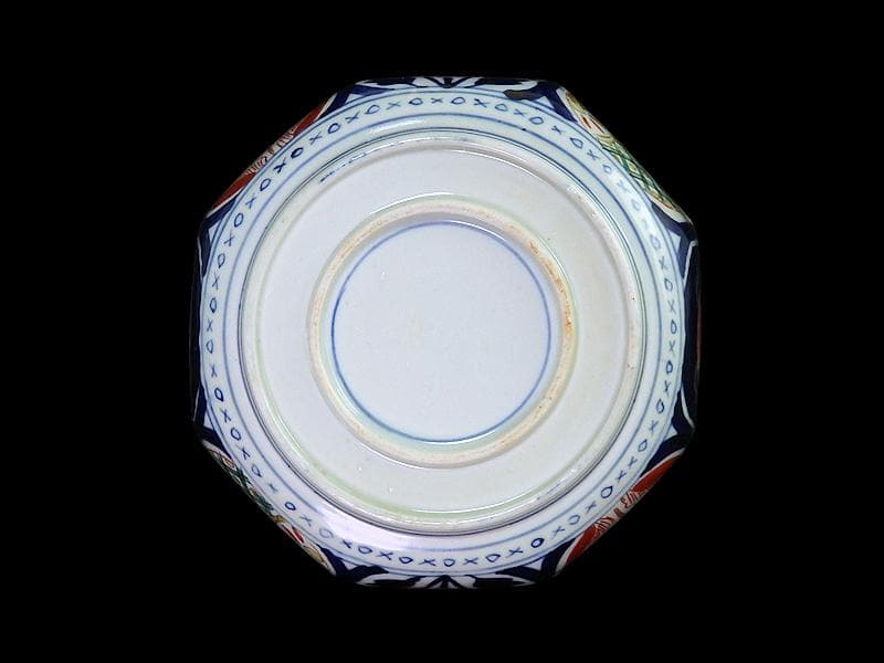 古伊万里　色絵　花の図　八角鉢　大鉢　C018AS-CWy
