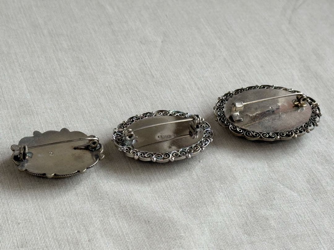 1950s〜 イタリア製 マイクロモザイク ブローチ 3点セット