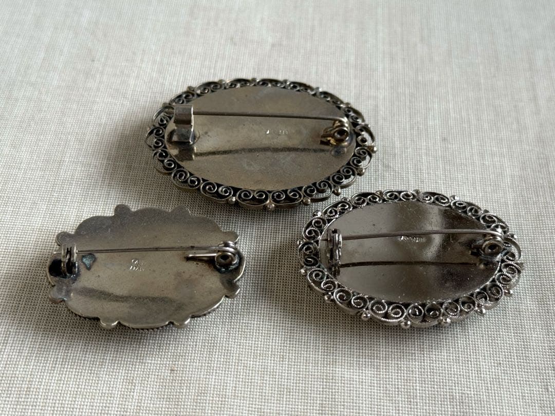 1950s〜 イタリア製 マイクロモザイク ブローチ 3点セット