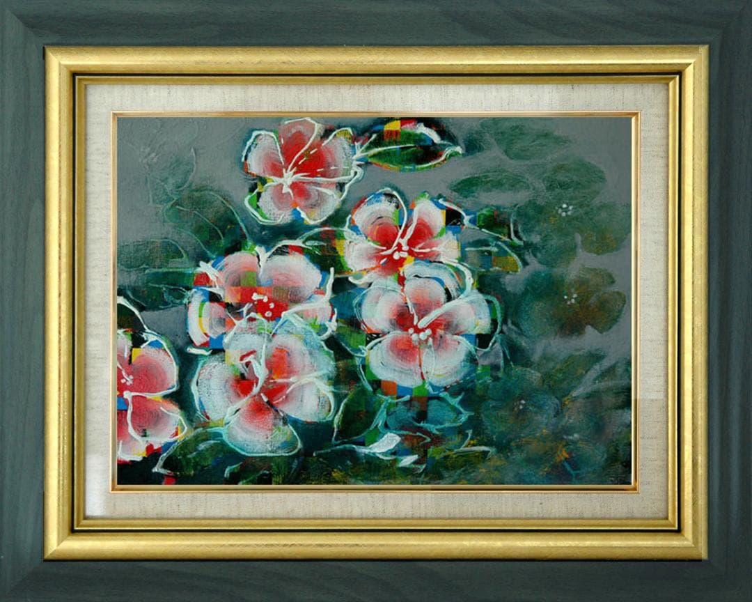 油絵 菅家令子 絵 絵画 インテリア F4-091216 花