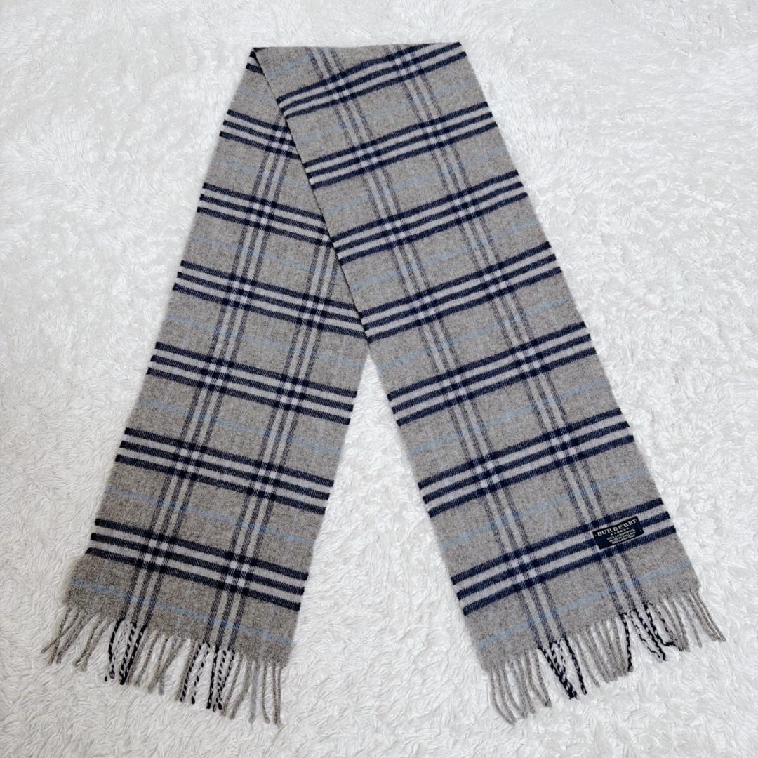 希少✨ BURBERRY バーバリー マフラー ノバチェック グレー ブルー