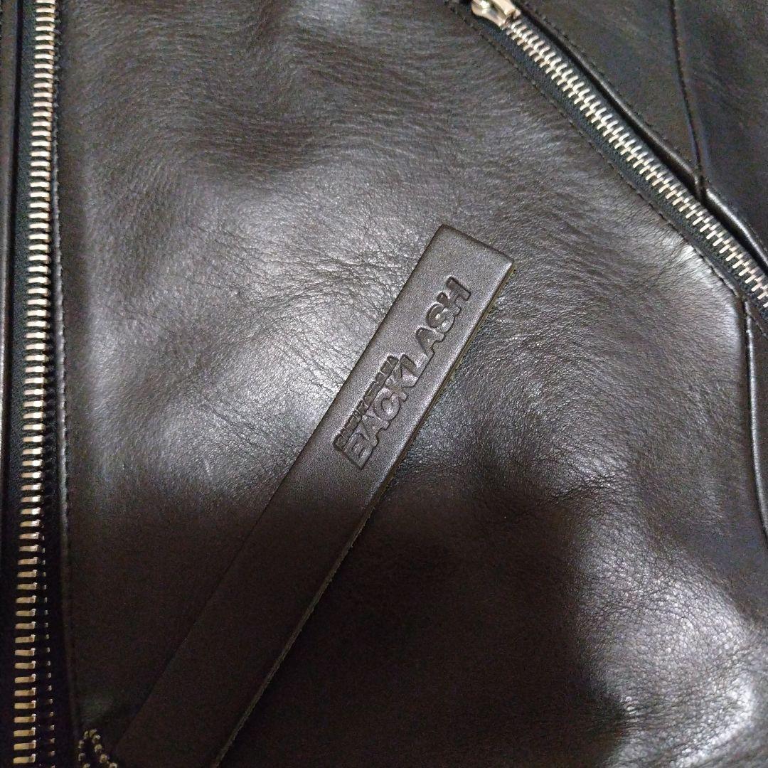 BACKLASH ブラック レザーライダースジャケット L