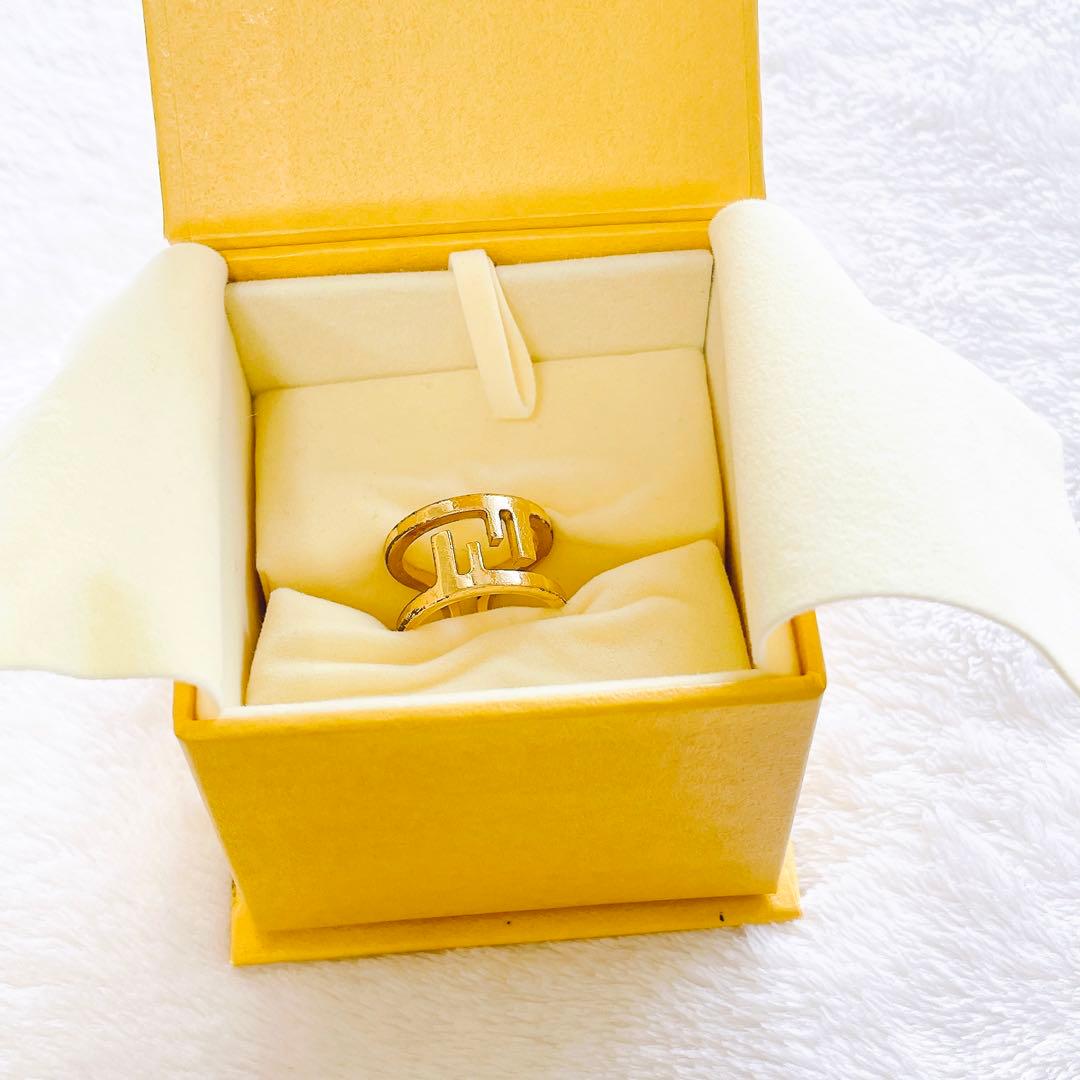 s様→【FENDI】美品★フェンディ オーロックワイドバンドリングゴールド箱あり