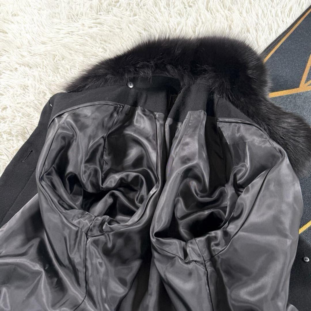 総丈120㎝ ヴェローナ フォクスファー カシミヤ100 コート ロング L