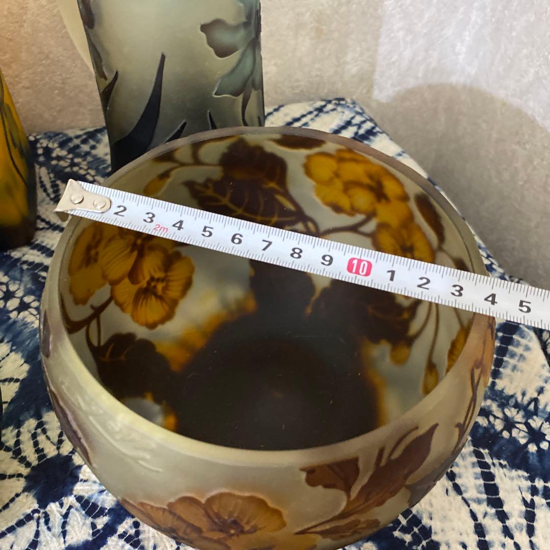 ガレ風？花瓶　ビアマグ　ガラス