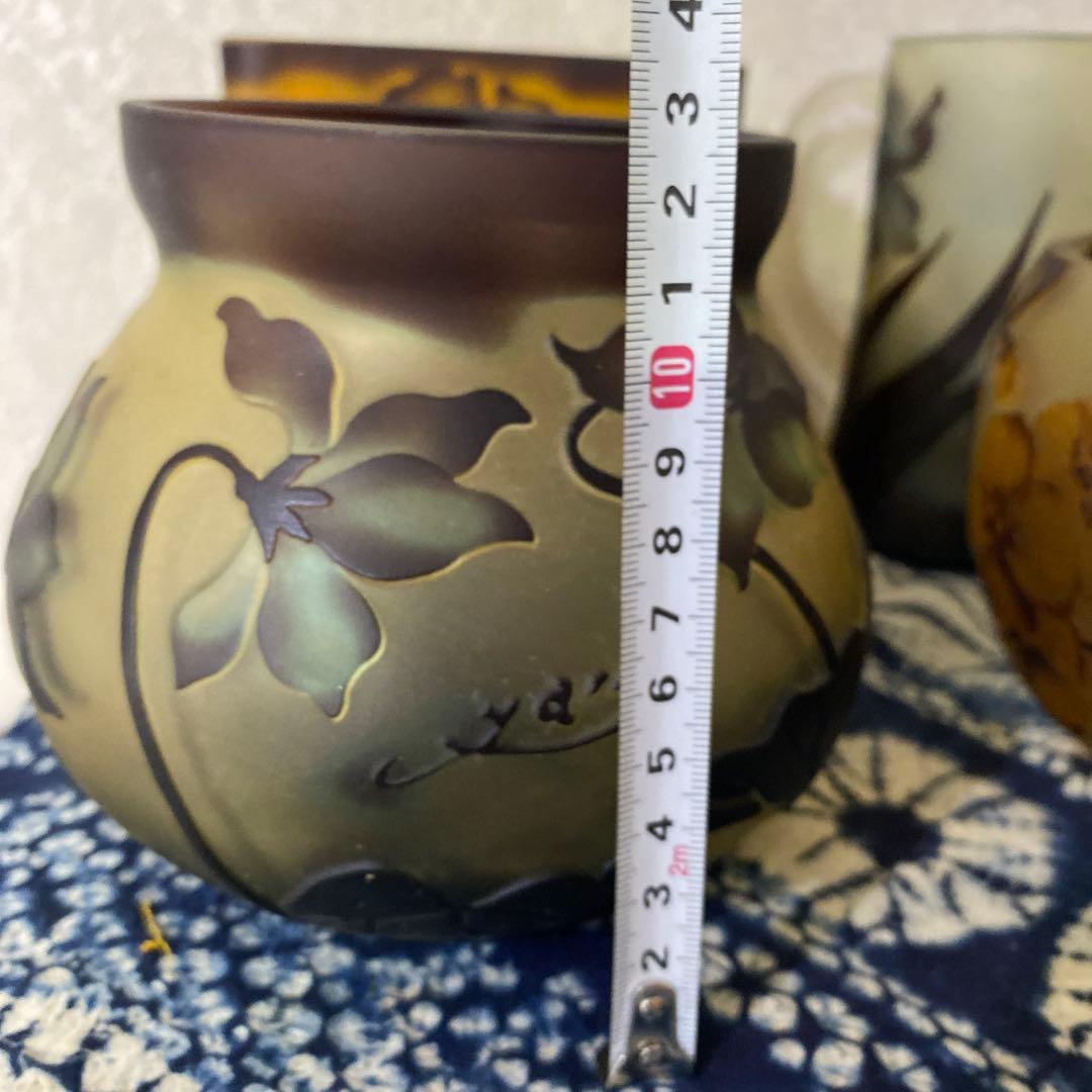 ガレ風？花瓶　ビアマグ　ガラス