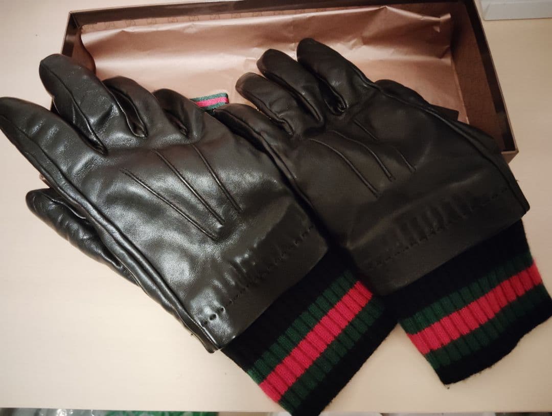 グッチ GUCCI シェリーライン ラムレザー 手袋 サイズ9