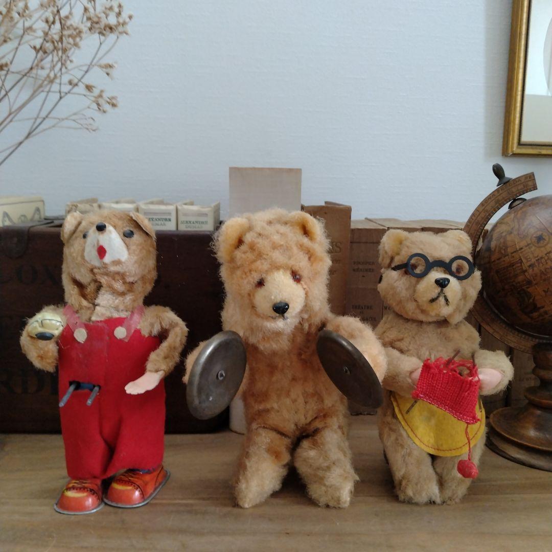 max carlアンティークベア・編み物クマさん/ゼンマイ仕掛け