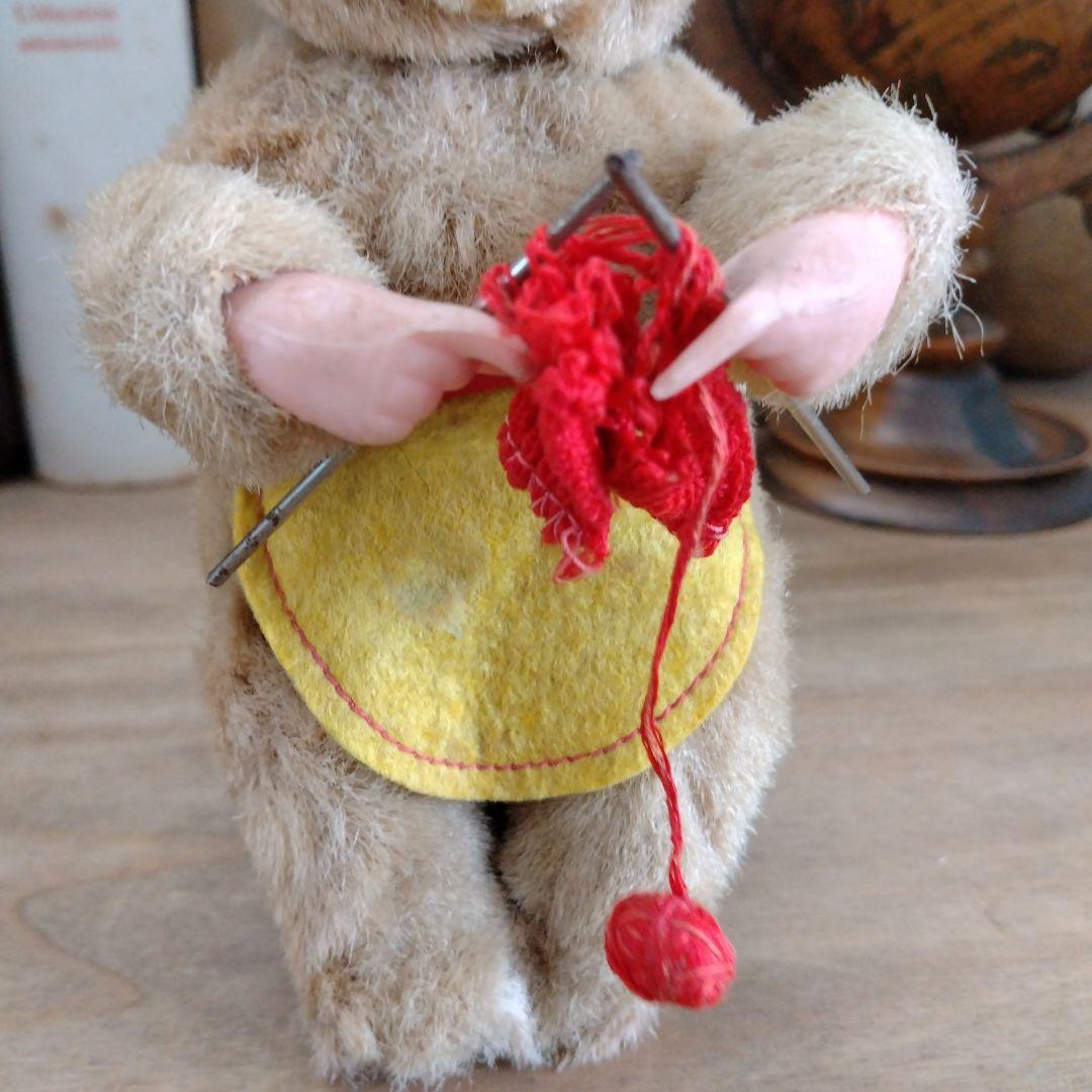 max carlアンティークベア・編み物クマさん/ゼンマイ仕掛け