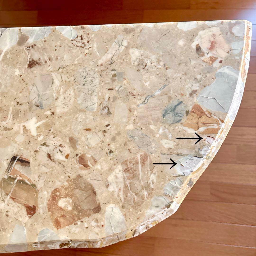 イタリア製 大理石 猫足コンソールテーブル、天使置物、真鍮コンポート、新品レース