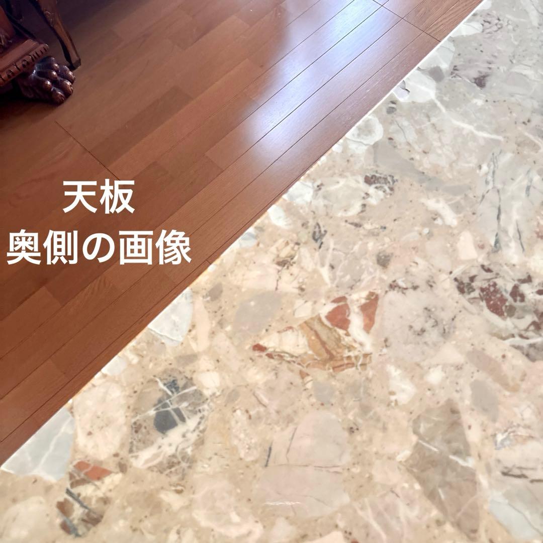 イタリア製 大理石 猫足コンソールテーブル、天使置物、真鍮コンポート、新品レース