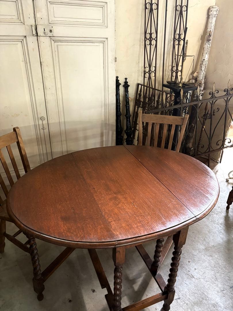 オーク　バタフライテーブル/ゲートレッグテーブル