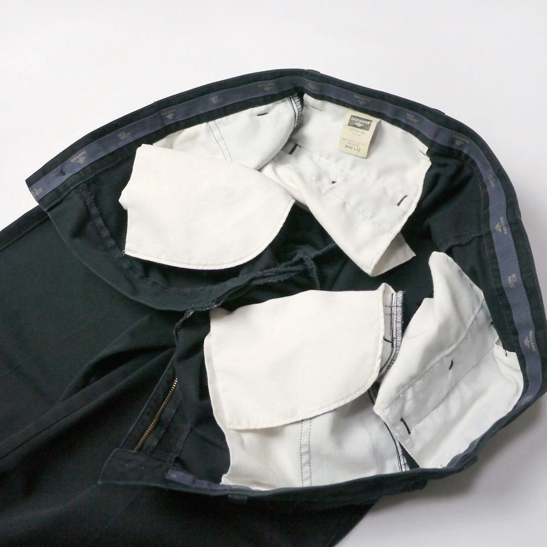 00sビンテージ リーバイス ドッカーズ ツータック チノパン パンツ黒ブラック