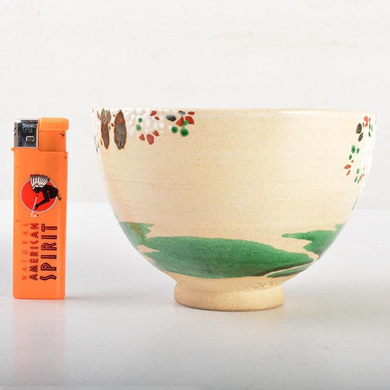 chica　京焼　六代　高橋道八作 桜模様　絵茶碗　時代箱　C　6760