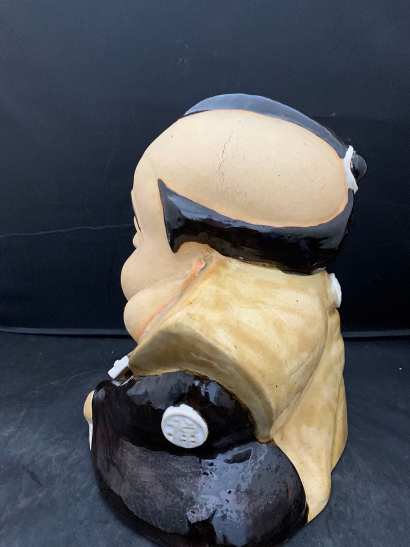 信楽焼　手づくり福助　座布団付き　商売繁盛　福助人形