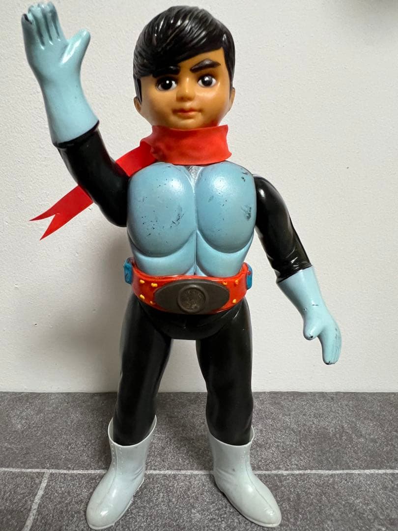 ポピー 仮面ライダー新1号 ソフビ ブリキベルト 2本線 当時物