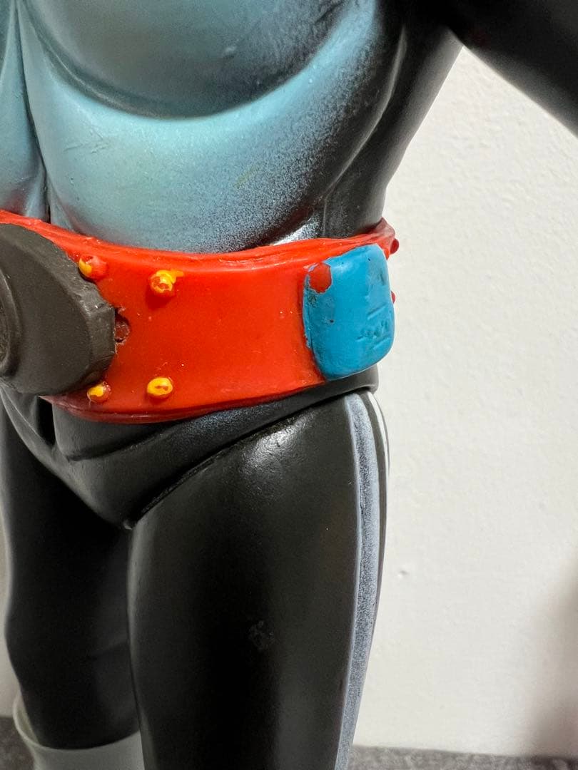 ポピー 仮面ライダー新1号 ソフビ ブリキベルト 2本線 当時物