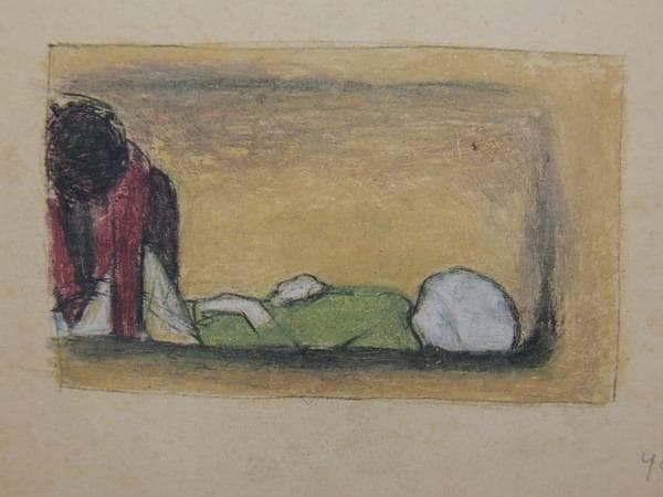 香月泰男、埋葬、希少な額装用画集より、新品高級額装付、状態良好