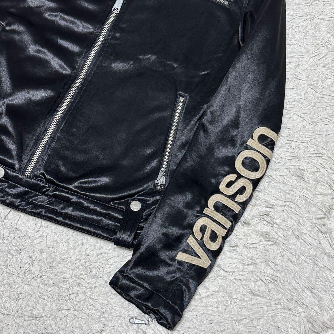 バンソン VANSON 刺繍 ナイロン ライダース ジャケット ブルゾン L