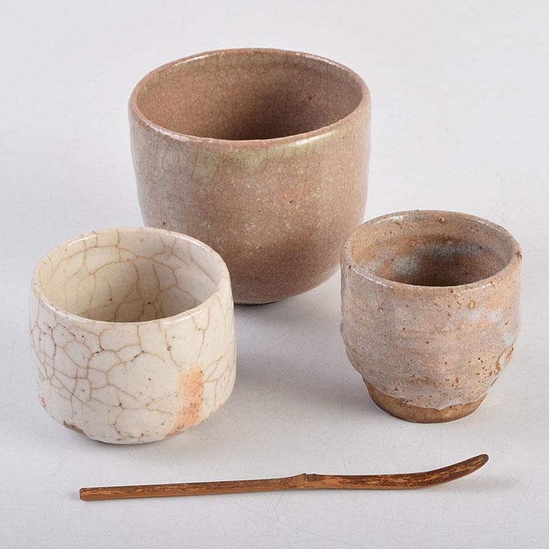 茶道具　古布　小さな茶箱　茶碗　香合など　八点　一式　仕覆付　C　R9394