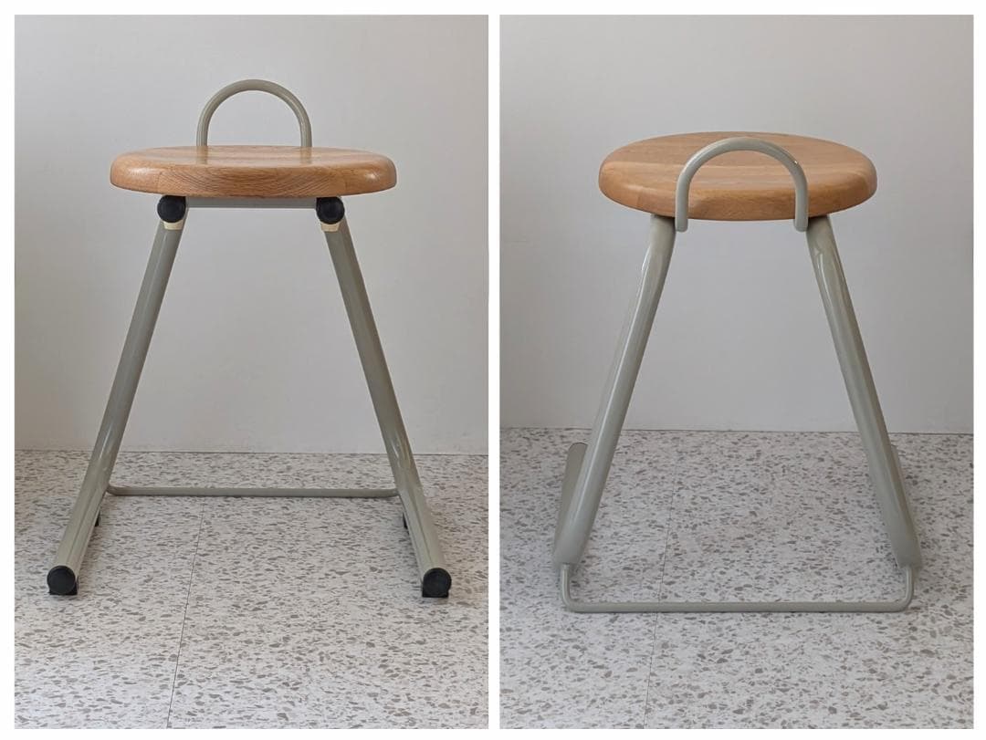 ビンテージ アノニマス 取っ手付き スツール チェア ウッド×メタル 美品