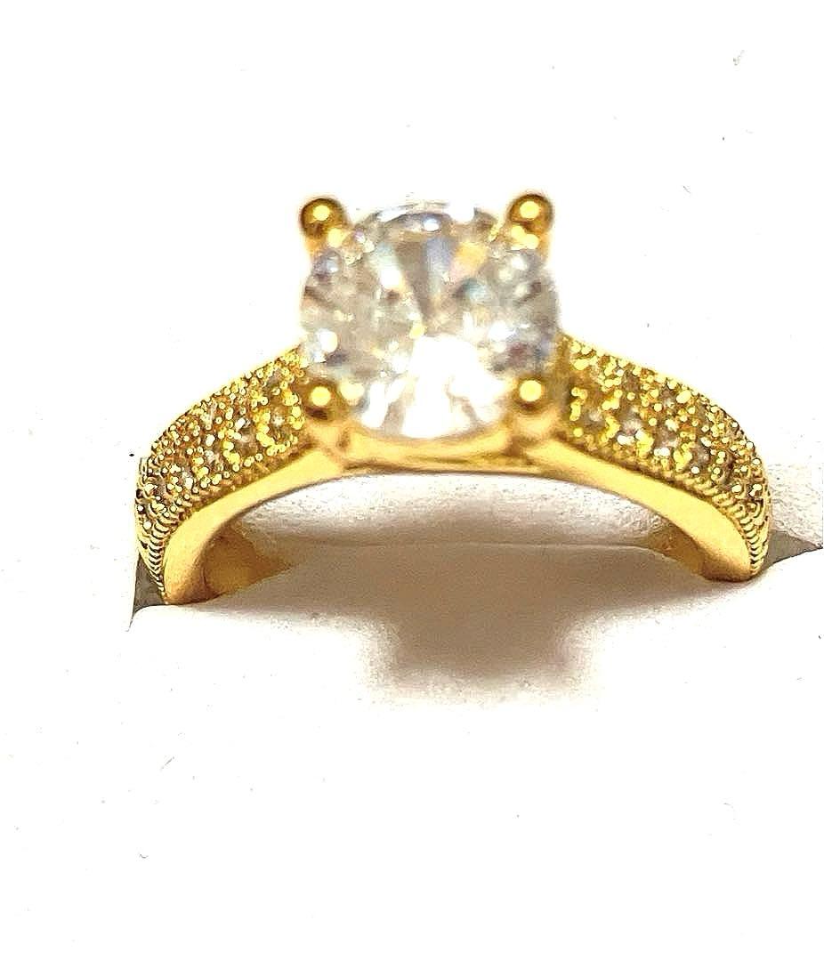 K18 刻印 ダイヤモンドリング 1粒ダイヤ パヴェ 10号 形見分け品